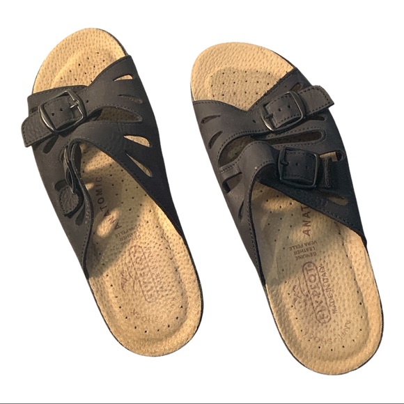 Fly Flot Italy 💯% Leather open Toe Sandals Adjustable Straps - Picture 3 of 6